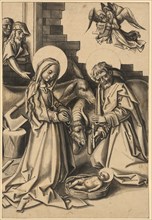 Adoration of the Child, c. 1500, pen and brush in black, gray-brown washed, page: 37.5 x 25.6 cm,