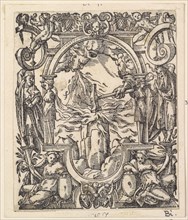 Printer mark of Sebastian Henricpetri, woodcut, sheet: 11.3 x 9.4 cm, Tobias Stimmer, Schaffhausen