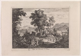 Vigna del Belvedere d'Olevano, 1810, etching, sheet: 20 x 29 cm |, Plate: 16.2 x 21.8 cm, in the
