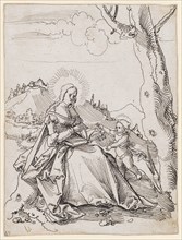Mary with a Child in the Landscape, c. 1516, Feather in Black, Journal: 14.8 x 11.2 cm, Unsigned,