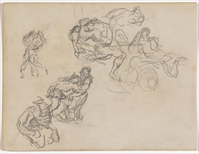 Study to the picture The orgy, 1864/68, pencil, verso: Chalk in black, Leaf: 17.9 x 23.4 cm, Not
