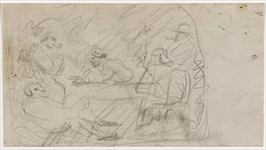Reading in the Garden, c. 1868, pencil on light gray drawing paper, sheet: 12.6 x 22.6 cm,