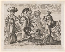 Orpas Separation of Noomi and Ruth, 1580, copperplate, plate: 21.9 x 27.8 cm |, Leaf: 24.7 x 30.6