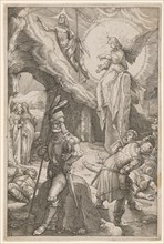 The Resurrection, copperplate, plate: 20.3 x 13.5 cm |, Leaf: 20.6 x 13.8 cm, U. l., numbered: 12,