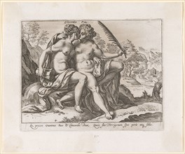 Concordia and Pax, around 1582, copperplate, plate: 16.1 x 20.8 cm |, Leaf: 21.8 x 26 cm, U.M. l.,