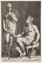 Pygmalion and Galatea, 1593, copperplate, plate: 32.8 x 21.7 cm |, Leaf: 33 x 22.2 cm, U. r.,