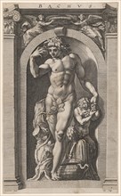 Bacchus, 1592, copperplate, plate: 35.5 x 21.6 cm |, Leaf: 35.5 x 21.7 cm, O. M. inscribed .: