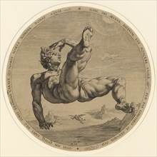 Icarus, 1588, copperplate, leaf: (diameter) 33.3 cm (trimmed at the edge of the plate), U.M.