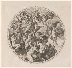 The Ascension of the Blessed, c. 1578, copperplate, plate: 26.5 cm (diameter) |, Leaf: 27.6 x 31.2