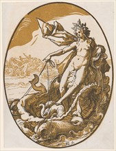 Thetis, 1588/90 (probably print 1617/20), chiaroscuro woodcut of two plates (ocher and black),