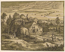 Landscape with peasant homestead, c. 1597/1600 (print probably 1617/20), chiaroscuro woodcut of
