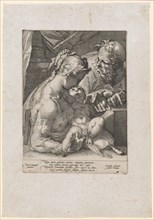 The Holy Family, c. 1600, copperplate, plate: 22.9 x 16.7 cm |, Sheet: 34.1 x 23.6 cm, Under the