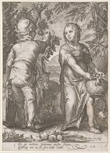 Autumn, 1601 (print before 1652), copperplate engraving, sheet: 22.2 x 15.8 cm (trimmed within the
