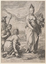 Cult of Ceres, 1596, copperplate, plate: 45 x 32.7 cm |, Leaf: 45 x 32.7 cm, U. l., dated and
