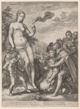 Cult of Venus, 1596, copperplate, plate: 44.6 x 32.2 cm |, Leaf: 45 x 32.5 cm, U. l., designated: