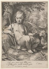Johannesknabe, c. 1597, copperplate, plate: 20.5 x 14.5 cm |, Leaf: 20.7 x 14.5 cm, U. M.