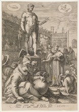 Jupiter as Protector of the Sciences and Arts, 1596, copperplate engraving, sheet: 25.4 x 17.7 cm