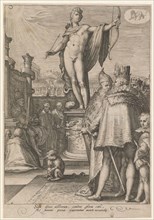 Sol (Apollo) as Protector of the Regents, 1596, copperplate engraving, sheet: 25.4 x 17.6 cm