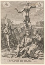 Mercury as protector of commerce and the arts, 1596, copperplate engraving, sheet: 25.5 x 17.7 cm