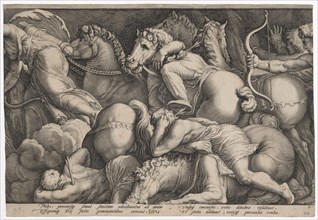 The punishment of Niobe (second plate), 1594, copperplate, sheet: 26.3 x 38.4 cm (trimmed within