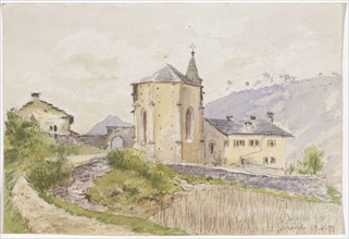 Church in Geronde, 1899, pencil, watercolor, sheet: 15.7 x 23.2 cm, U. r., inscribed and dated in