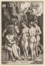 The Judgment of Paris, 1546, copperplate engraving, II. Condition, folio: 7 x 4.8 cm, O. l., dated