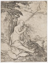 The Pious Maria Magdalena, copperplate, sheet: 11.4 x 8.7 cm, signed monogram: L, Lucas van Leyden,