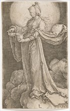 Mary Magdalene on the Clouds, 1518, copperplate engraving, 2nd condition, sheet: 11.9 x 7.6 cm,