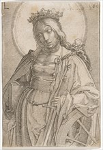 The hl., Catherine of Alexandria, 1520, etching and copperplate engraving, sheet: 11.1 x 7.7 cm, O.
