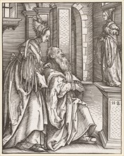 Solomon's Idolatry, woodcut, folio: 11.9 x 9.5 cm, U. r., monogrammed: .H.B, Hans Burgkmair d. Ä.,