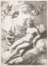 Venus, 1528, copperplate engraving, 2nd condition, sheet: 16.2 x 11.4 cm, inscribed in writing: