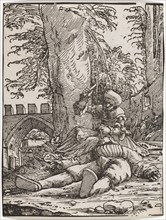 Jael kills Sisera, c. 1523, woodcut, sheet: 12.4 x 9.4 cm, U. l., monogrammed: AA [lig., barely