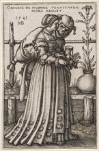The Lady and the Death, 1541, copperplate engraving, III., Condition, sheet: 7.8 x 5.1 cm, O. M.