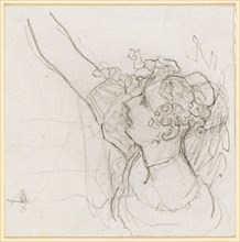 Studies of a young girl in half figure, chalk, sheet: 11.5 x 11.6 cm, unsigned, Johann Heinrich