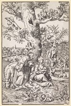 Holy Family fleeing to Egypt, 1509, woodcut, 2nd condition, sheet: 29 x 19.3 cm, U. r., monogrammed