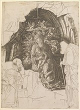 Adoration of the Child in the Cave, Copperplate, Leaf, Picture: 39.2 x 28.5 cm, Not Specified,