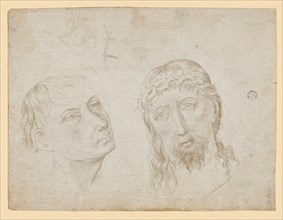 Christ's head with a crown of thorns and the head of a staring man, 2nd half of the 15th century,