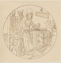 The Evangelist Johannes, beginning of the 16th century, feather in brown, light gray-brown washed,