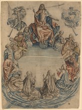 Christ as Judge of the World with the Apostles and Mary, 3rd quarter of the 15th century, pen and