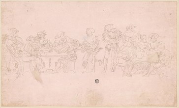 Coiling and Musician Confederate Warriors, 1st half of the 16th century, metal pencil, on light