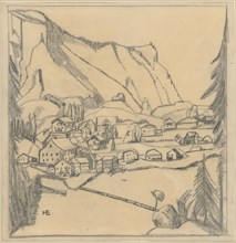 Toggenburg landscape, pencil, single-line rectangle edging, sheet: 29.7 x 29 cm, U. l., monogrammed