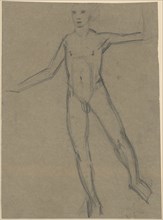 Boy act, pencil on gray paper, sheet: 39.2 x 29 cm, not marked, Hans Brühlmann, Amriswil/Thurgau