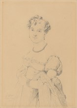 Portrait of a young lady with pearl necklace and bracelet., 1811, pencil, sheet: 27.7 x 21.3 cm, U.