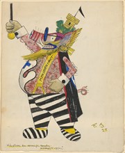 Chief of the united chaste combat troops, 1925, watercolor and ink, sheet: 30.6 x 25.2 cm, U. l.,