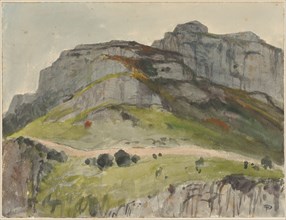 Rocky top and slopes near Positano, watercolor over pencil, folia: 24.1 x 31.7 cm, U. r.,