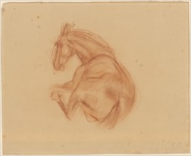 Horse lying, red chalk, leaf: 32 x 39.5 cm, U. r., Monogrammed in chalk in brown: CB, Carl