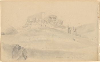 Sketch sheet: 2: Acropolis in Atene July 26 1843, 1843, pencil, verso: pencil, sheet: 11.4 x 18.5