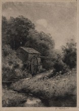 William W. Stetson, American, Old New England Mill, 19th century, monotype printed in black ink on