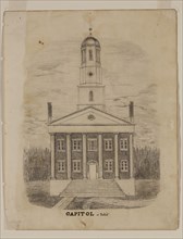 William Asa Raymond, American, 1819 - 1854, Capitol at Detroit, c. 1837, graphite pencil on cream