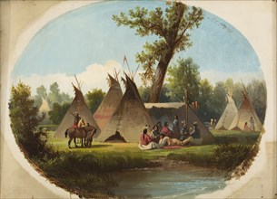 John Mix Stanley, American, 1814-1872, Assiniboin Encampment on the Upper Missouri, between 1860